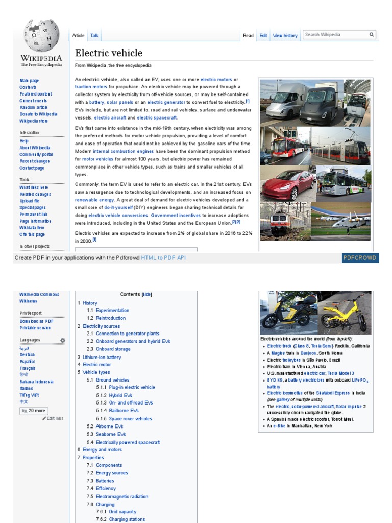 En Wikipedia Org Wiki Electric Vehicle PDF PDF Electric Vehicle