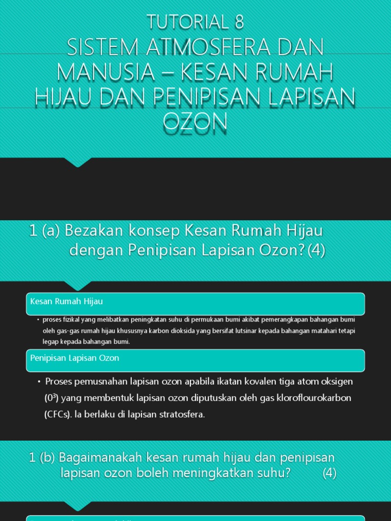 Tutorial 8a - KRH, Penipisan Lapisan Ozon | PDF | Sains & Matematika