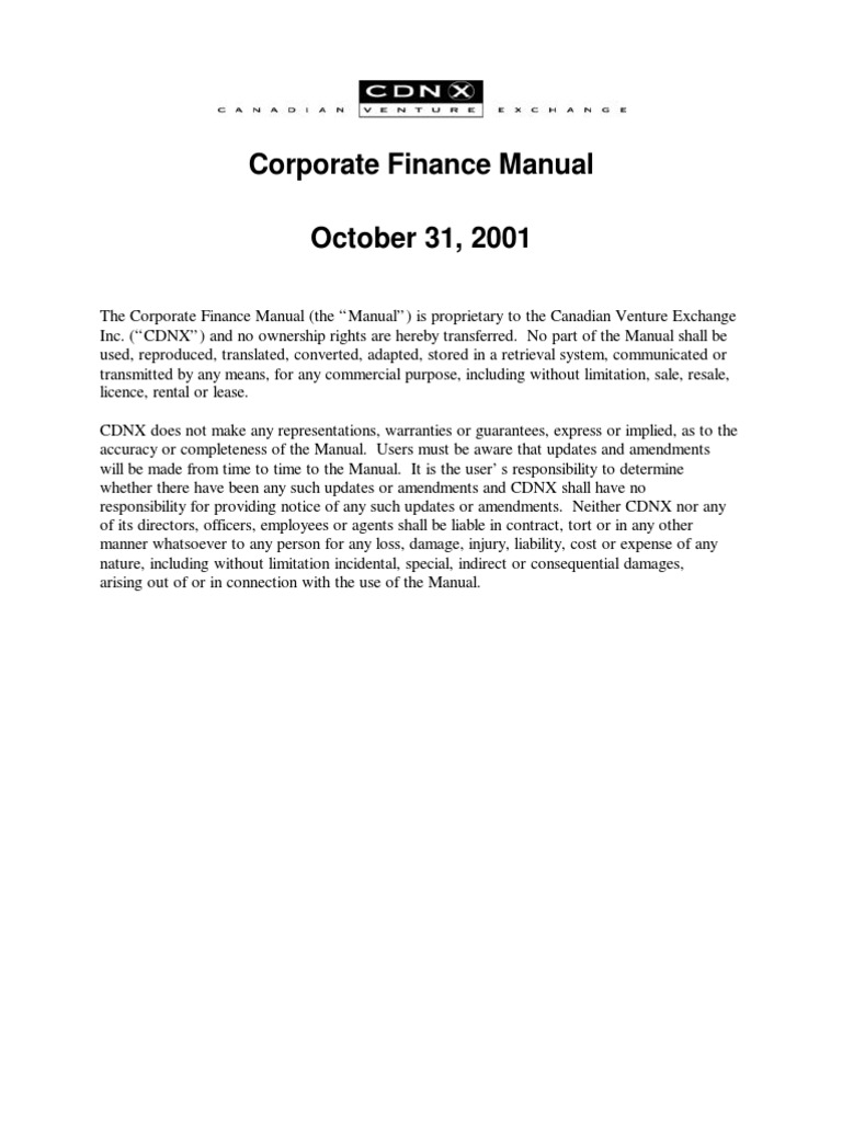Corporate Finance Manual | Securities (Finance) | Initial Public Offering