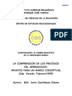 La Comprensión de Los Procesos de Aprendizaje (Castellanos)