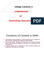 Cementing: Lecture 1: Fundamentals of Cementing Operations