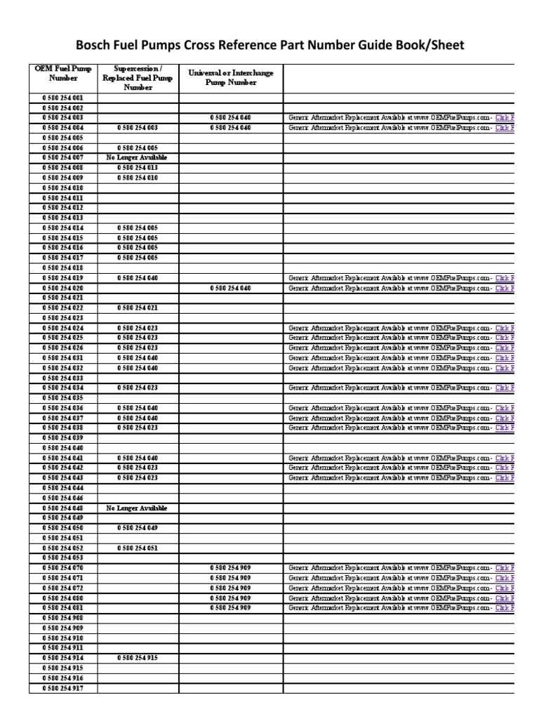 BoschFuelPumpsCrossReferranceGuide Propulsion Transportation