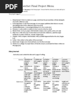 Hatchet Final Project Menu