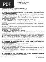 A ORAÇÃO DE DAVI