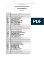 Lista Reclassificacao Curso Mecanica