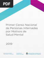 Censo Nacional de Personas Internadas Por Motivos de Salud Mental Argentina