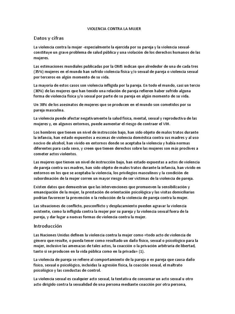 Violencia Contra La Mujer | PDF | La violencia contra las mujeres | Mujer