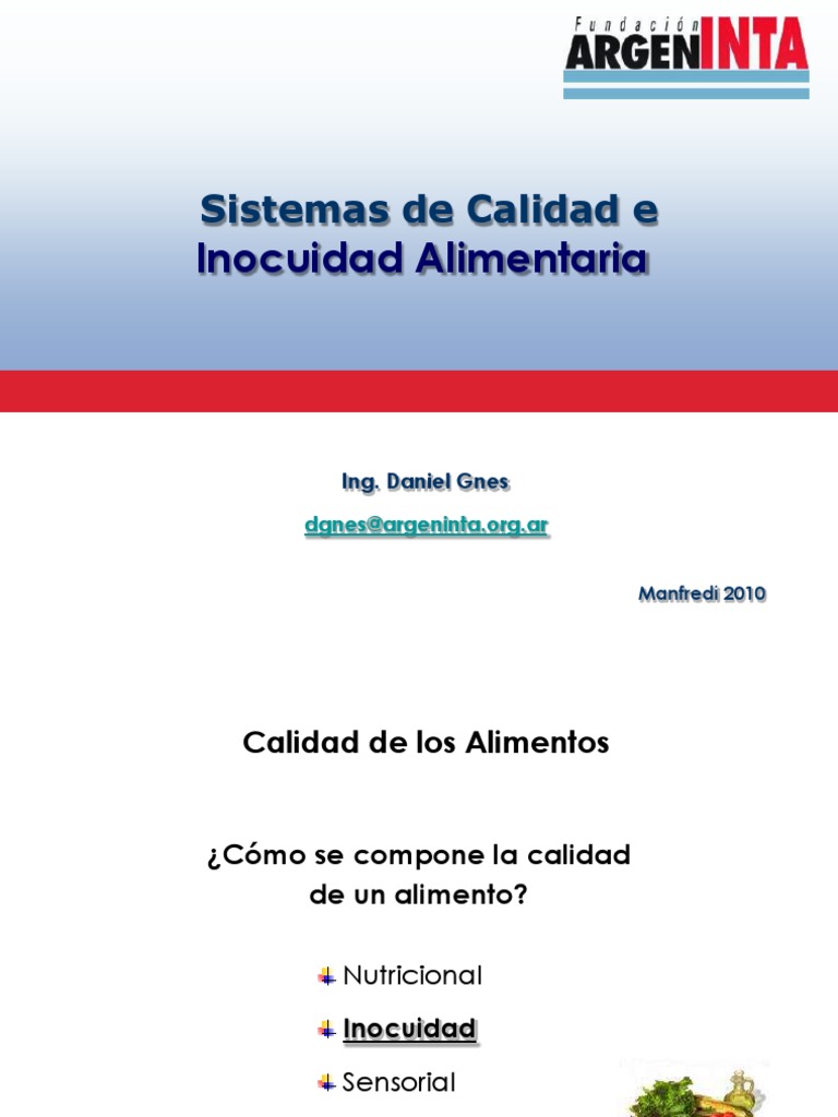 Sistemas de Calidad en Inocuidad Alimentaria | PDF | Alimentos ...