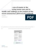 Advice On The Use of Masks in The Context of The Novel Coronavirus (2019-NCoV) Outbreak