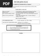 Download PET Speaking Exam Advice Sheet for Tutorials by Rem Rangel SN44607245 doc pdf