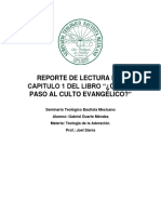 REPORTE DE LECTURA DEL CAPITULO 1 DEL LIBRO ¿Que Le Paso Al Culto