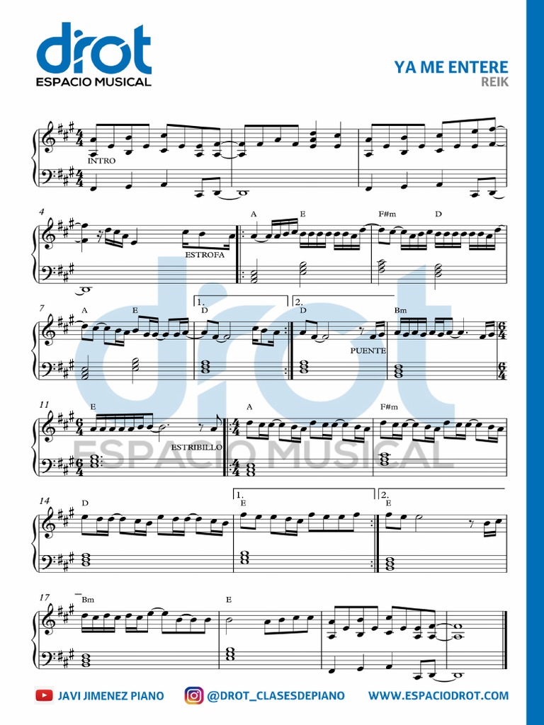 Ya Me Entere Partitura Completa PDF