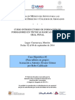 Trabajo en Grupos - Curso FF Litigio Oral Penal ABA Cuerna