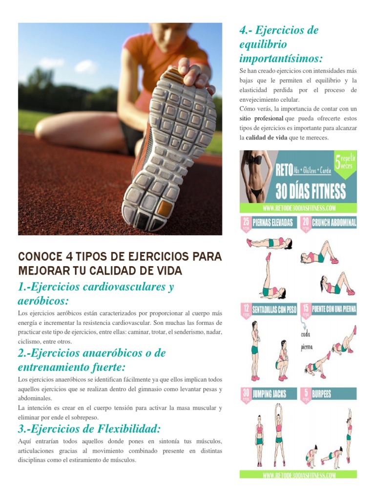 Folleto Informativo Conoce 4 Tipos de Ejercicios para Mejorar Tu ...
