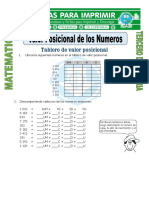 Ficha Valor Posicional para Tercero de Primaria PDF