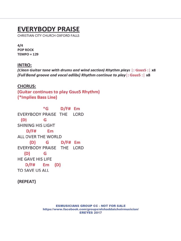 Everybody Praise Song Lyrics : Everybody Praise the Lord (With Lyrics ...
