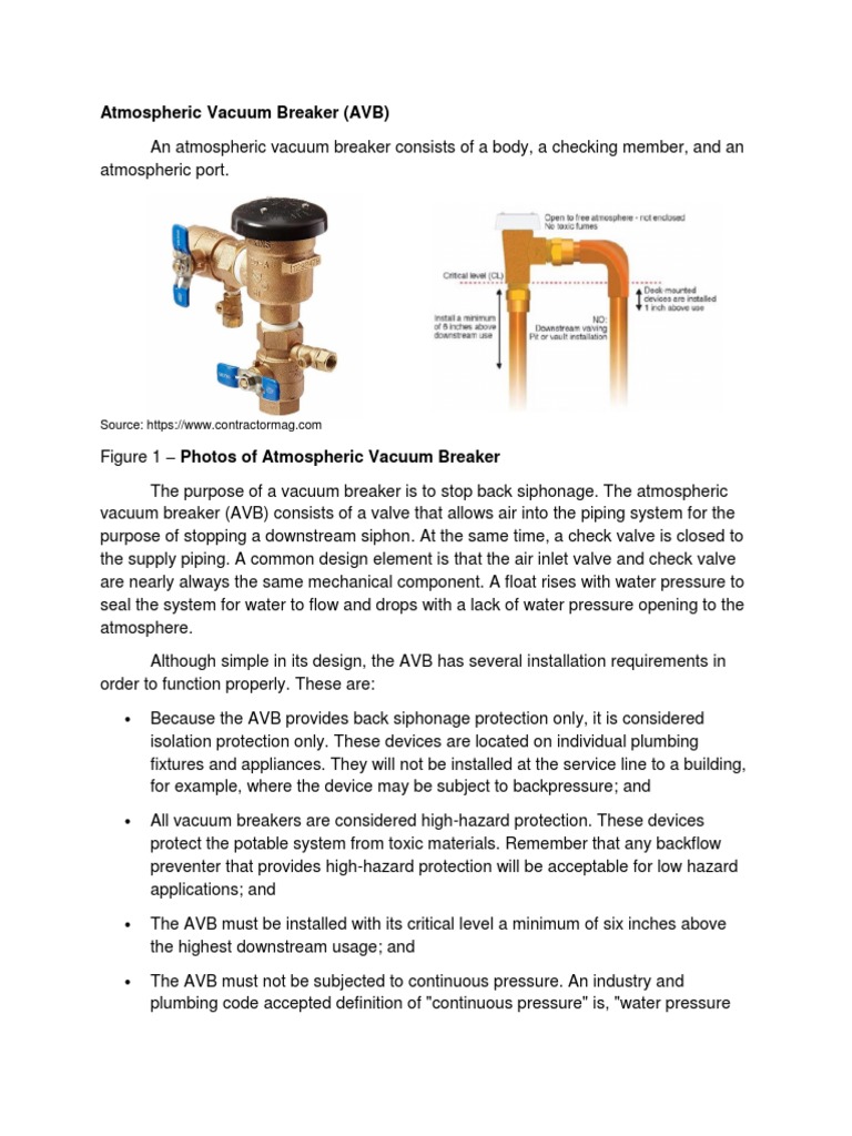 Atmospheric Vacuum Breaker PDF Valve Chemical Engineering