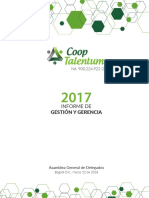 Cooptalentum reporta crecimiento del 14,1% en aportes y 14,8% en colocaciones de créditos en 2017