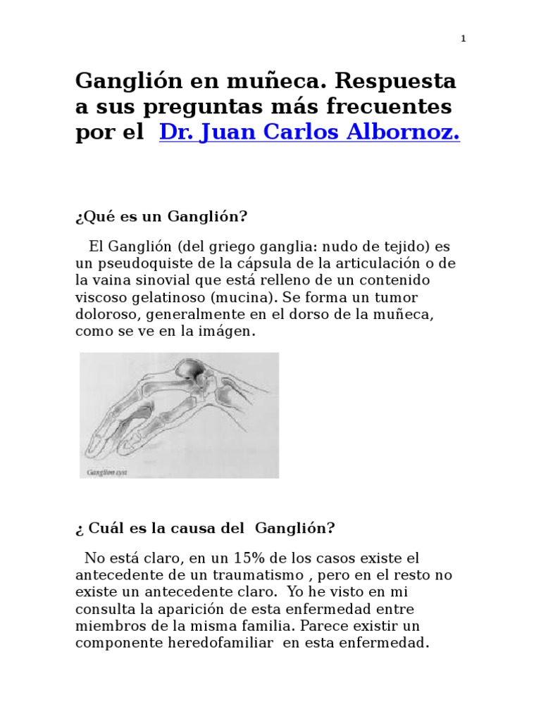 Ganglión en Muñeca | PDF | Cirugía | Enfermedades y trastornos