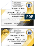 Award Certificates by Sir Tristan Asisi