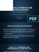 National Curriculum Specifications