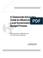 A Grassroots Advocates Guide To Influencing The Local Government Budget Process