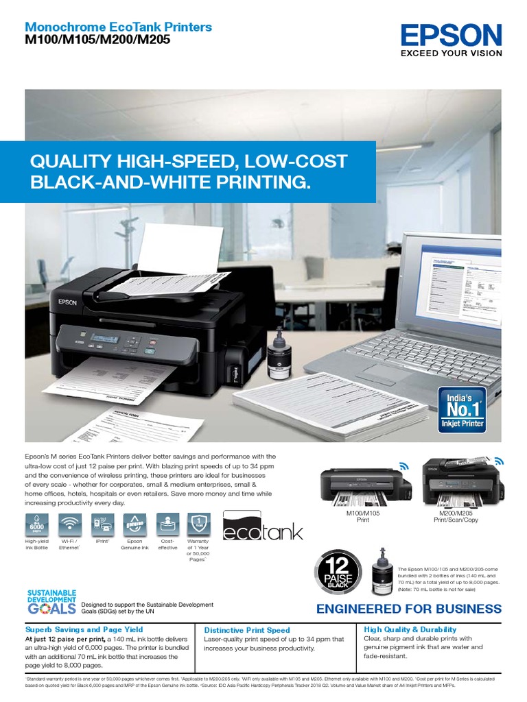 epson m205 printer specification