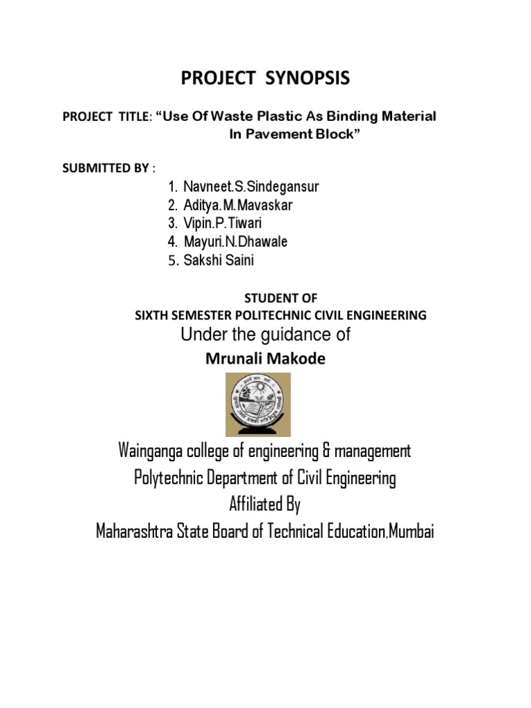 Synopsis AD PDF Plastic Road Surface