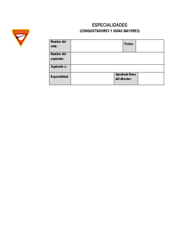 Especialidades de los Conquistadores y Guías