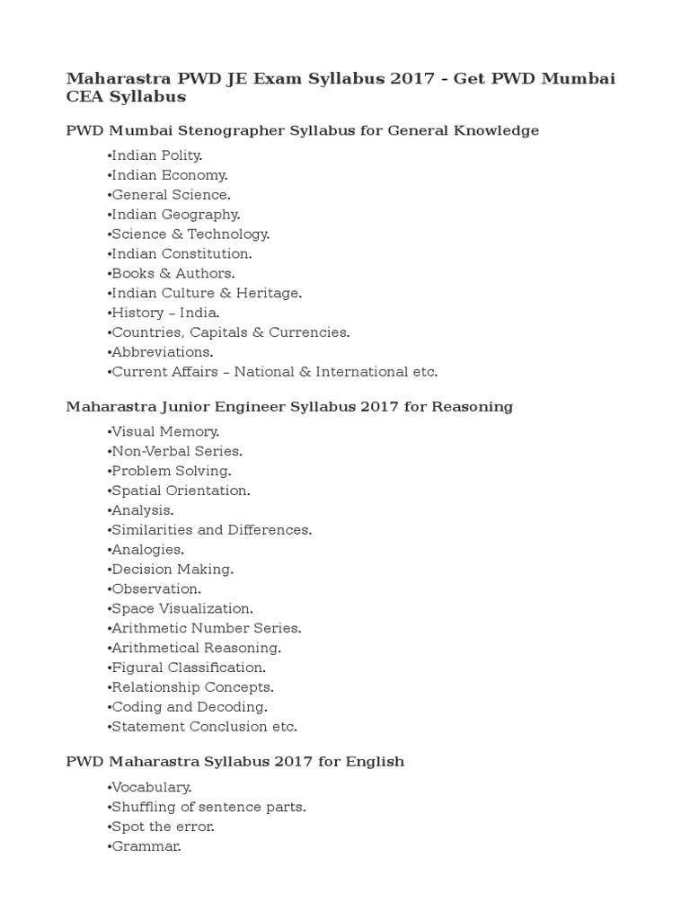 PWD Syllabus | PDF | Hydrology | Engineering