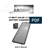 15 Watt Solar 12 Volt Battery Charger Kit: User's Manual