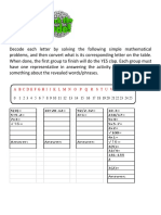 Group Activity: Decode Letters with Math Problems