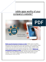 Why Are Mobile Apps Worthy of Your Company's Website?