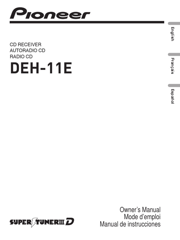 Pioneer DEH-11E Owners Manual | PDF | Compact Disc | Equalization (Audio)
