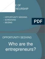 Relevance of Entrepreneurship: Opportunity Seeking