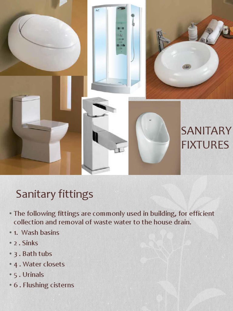 Overview of Sanitary Fixtures and Fittings | PDF | Sink | Domestic ...