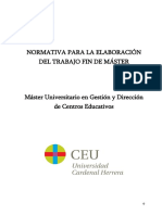 Normativa TFM Máster Dirección de Centros