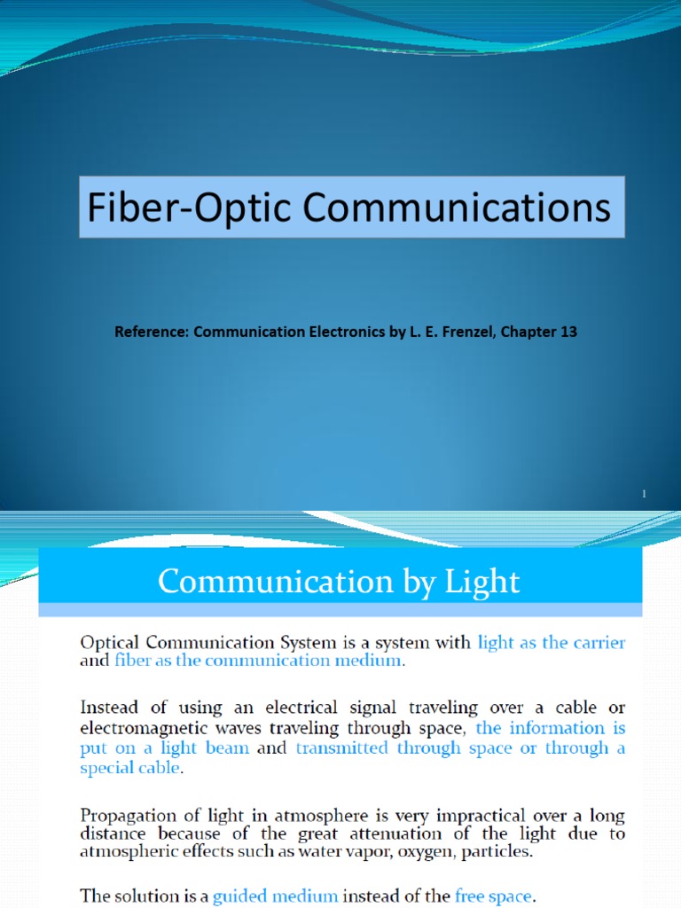 Chapter07 FiberOptic Communications PDF PDF Optical Fiber