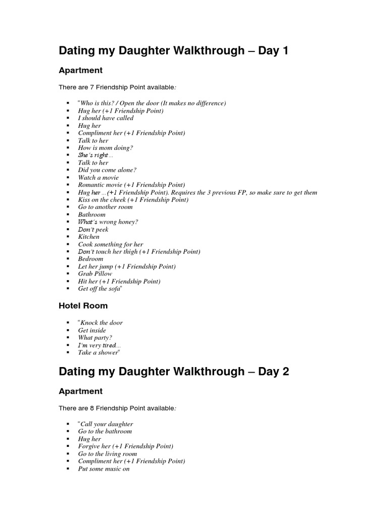 Dating My Daughter Walkthrough Pdf Pdf 