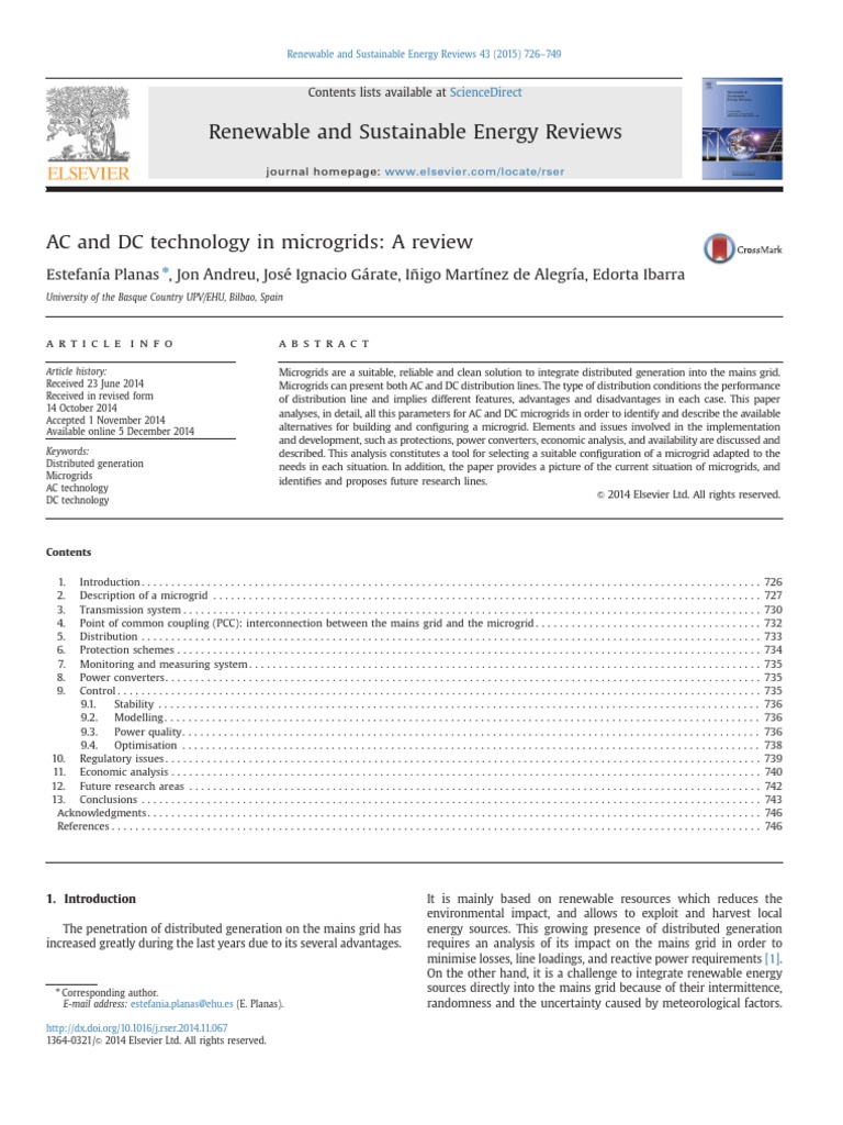 AC and DC Microgrids Review | PDF | Distributed Generation | High ...