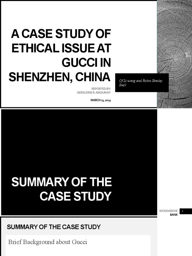 A case study of ethical issue at Gucci in Shenzhen, China