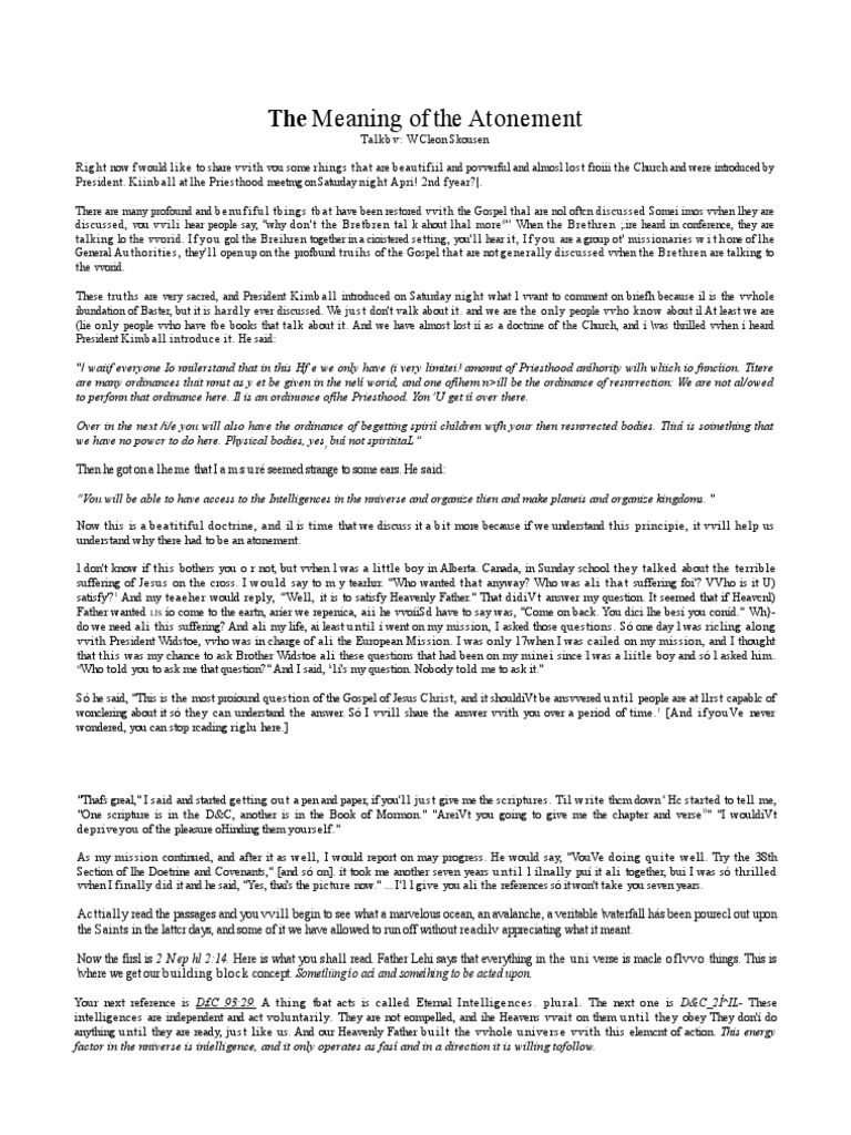 The Meaning of The Atonement PDF God The Father Judas Iscariot