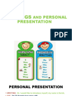 Greetings and Personal Presentation A1 Kids