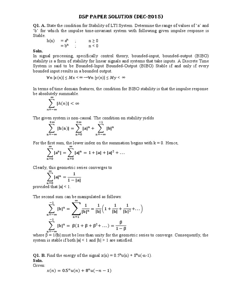 University Paper Solutions | PDF | Digital Signal Processor ...