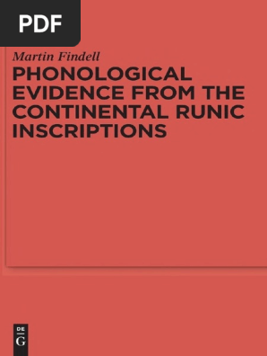 Phonological Evidence From The Continental Runic Inscriptions Pdf Phonology Languages