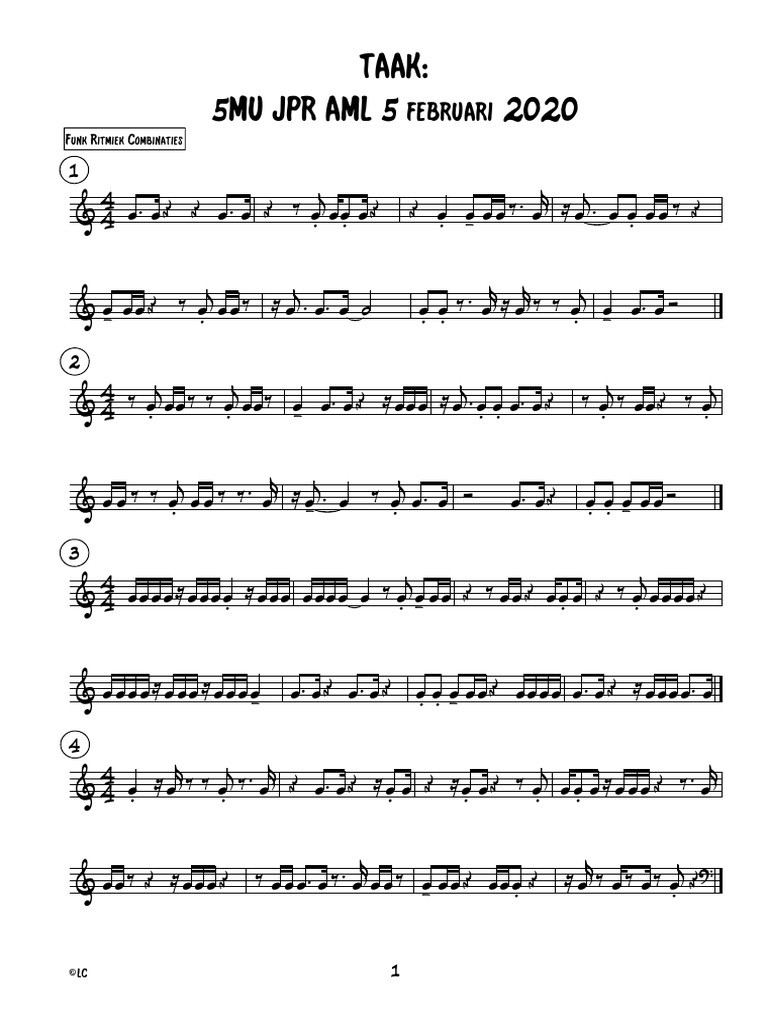 03 Funk Patterns + Bass Lines PDF | PDF
