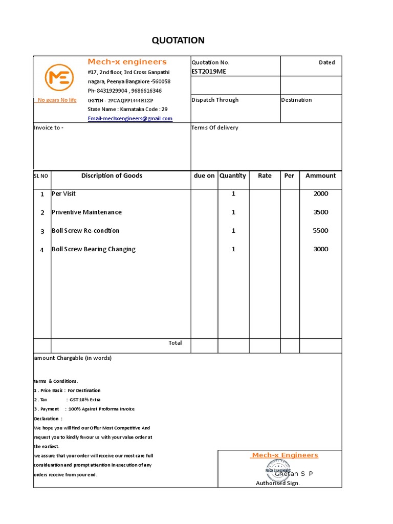 Quotation Mech | PDF