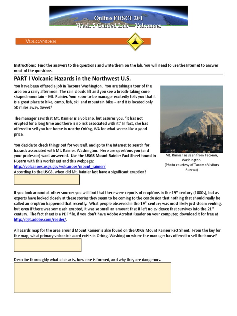Mount Rainier Volcanic Hazards Overview | PDF | Volcano | Lava