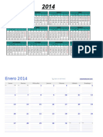 Calendario mensual 2014