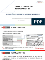 Guía para el llenado del Formulario F-06 de inscripción en el Registro Autoritativo de EO-RS